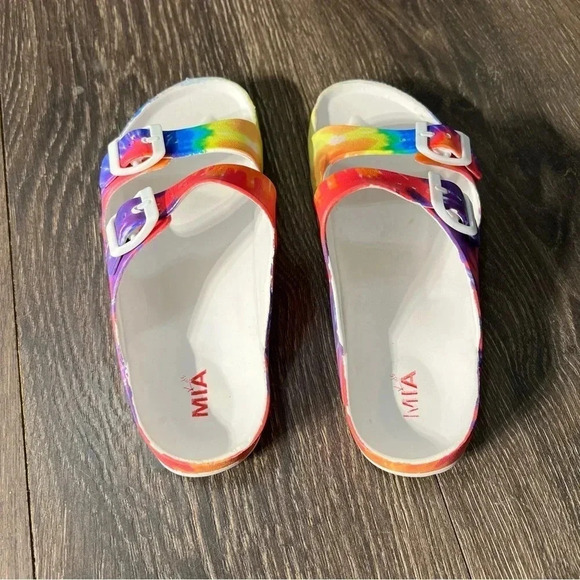 ***NWOT*** MIA Jasmin Dual Buckle Tie Dye Girls Sandals - Picture 5 of 8